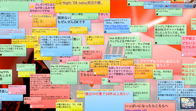 たくさん貼られた付箋